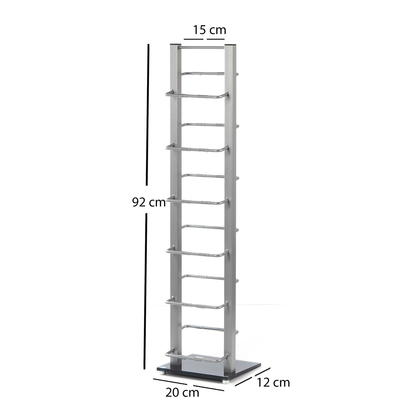 Porta CD Tower 92" | Colore Argento, Metallo, 92 cm | per Circa 85 CDs