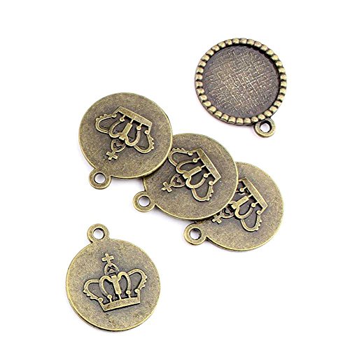 90 Pieces Jewelry Making Findings Antique Bronze Charms FL2649 Crown