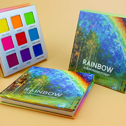 Highly Pigmented Eyeshadow Palette,Ymh Beaute 9 Color Bright Eye Makeup Palette Colorful Matte Eye Shadow Palettes Long Lasting Waterproof Cruelty-Free, Rainbow #TOP5