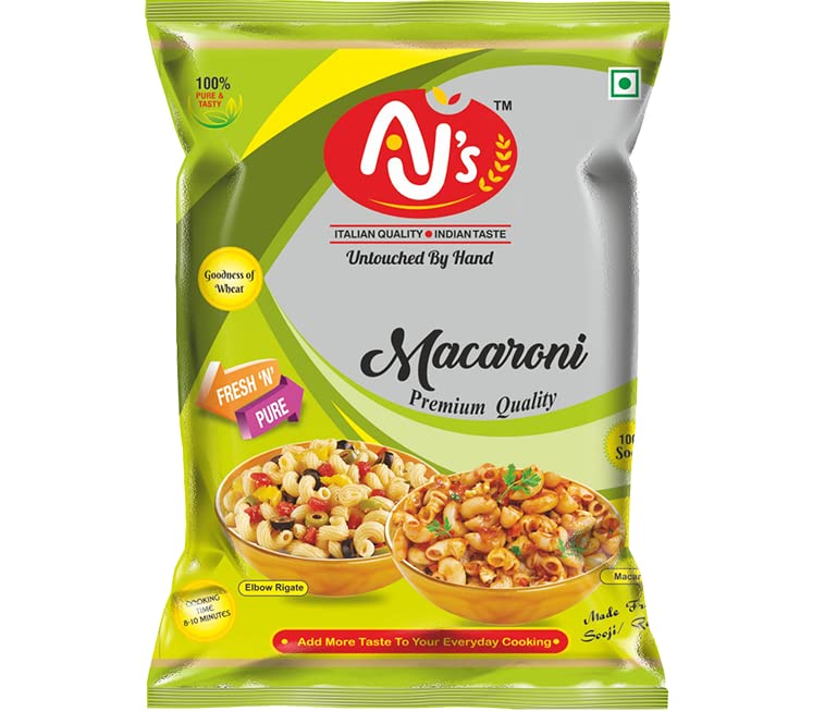 AJs Macaroni Pasta - 80 grams Packets (Pack of 5, Total 400 grams) Premium Durum Wheat Semolina/Sooji High Protein, Zero Cholesterol, No Trans Fat Easy to Cook Perfect for Quick Meals, Family Dinners (B08KLNRFL7) Amazon Price History, Amazon Price Tracker