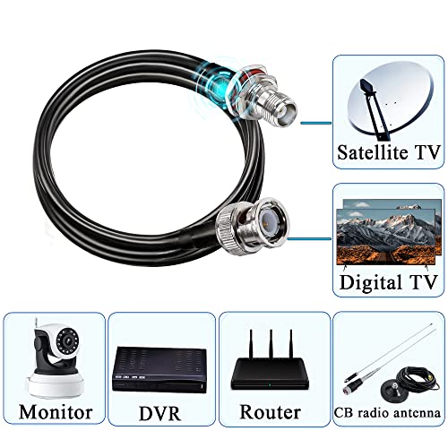 TUOLNK BNC Jumper Cable RG58 BNC Male to BNC Female Bulkhead Low Loss 50 ohm CB Radio Coax Cable 6.6ft(2M) Wifi Antenna Extension Cable for HAM Radio Antenna Security CCTV System - Image 2