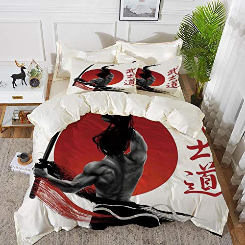 Bedding Juego de Funda de Edredón - Japonés, Samurai en la práctica...