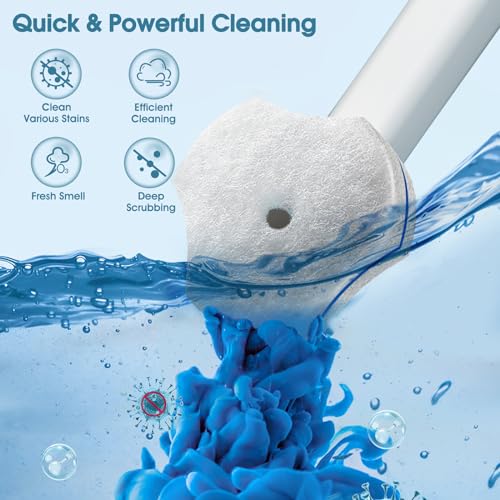 Toilet Wand Kit with 48 Refills, Disposable Toilet Bowl Brush Disposable Toilet Cleaning System Toilet Wand, Storage Caddy and 48 Toilet Brush Refill Cleaning Heads for Bathroom Cleaning - Thumbnail 2