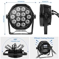 PUZILOZA 2PCS RGBW 70W LED Par IP65 Wasserdichte, 14 LED Bühnenlicht mit D-MX 4/8CH und Wasserdichtes Kabel, Discolicht Partylicht Outdoor für DJ Bar Club Pool Beleuchtung Weihnachten Helloween – Ansicht 4