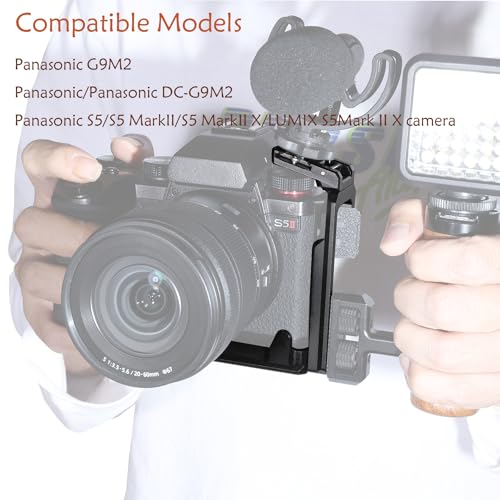 NICEYRIG Quick Release L Bracket Plate,DSLR Camera Mount Quick Release Plate Vertical Video Shooting L Bracket with 1/4"-20 Screw Hole for Panasonic S5/S5 MarkII/S5 MarkII X/LUMIX S5Mark II X camera - Image 2