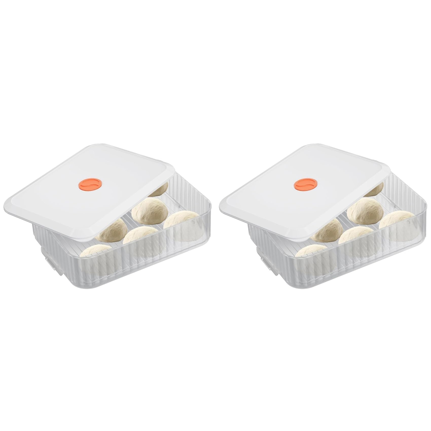 Hndhbfgrt 2X Pizza Dough Proofing Box, Stackable Pizza Dough Container W/Lid, Bread Fermentation Storage Boxes, Dough Rising Box