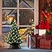 Mr. Christmas Nostalgic Ceramic Christmas Tree with LED Lights Indoor Decoration, 18 Inches, Green