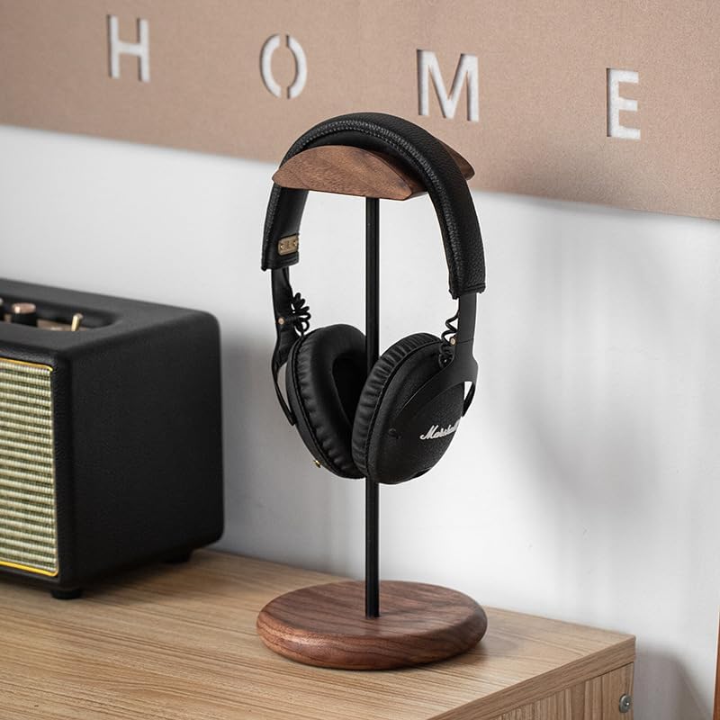 1pc, Walnut, Wooden, Headphone Stand, Gift