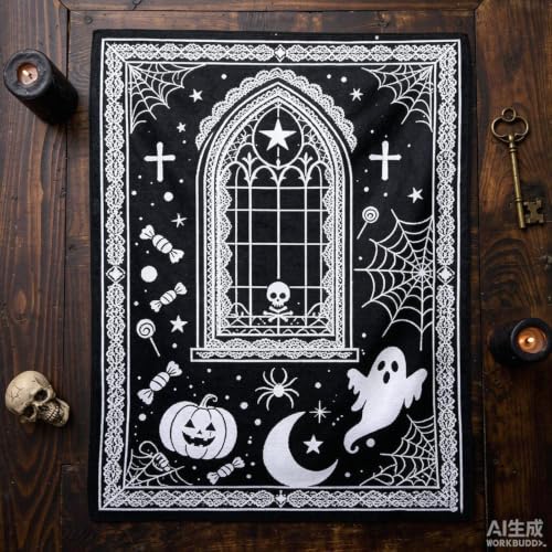 50x59 Inch Gothic Lace Coloring Blanket Halloween Art for Adults Decor,A - image 3