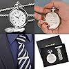 Wedding Pocket Watch Silver Tie Clips Wedding Keepsake Presents for Best Man Wedding Gifts #2