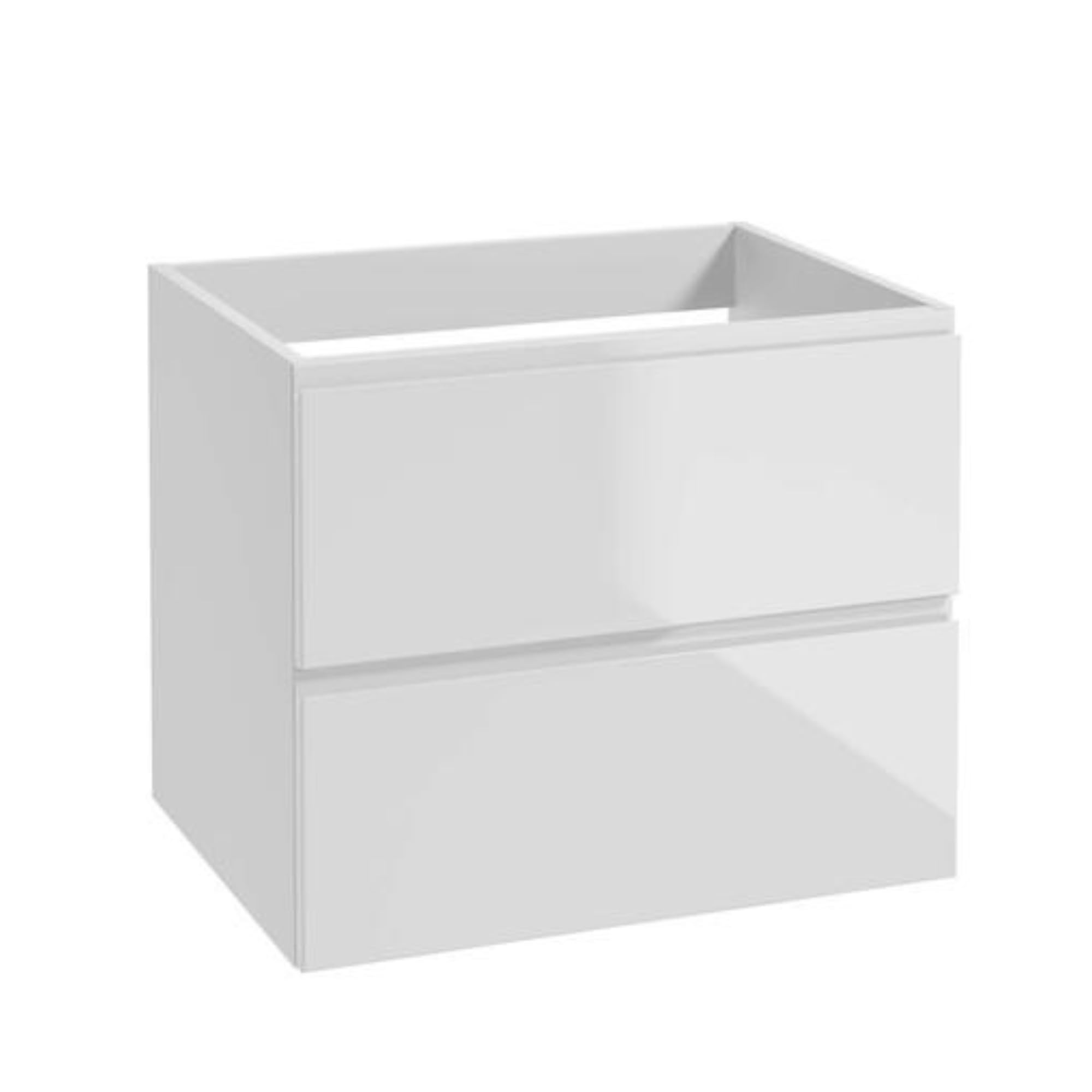 .Deftrans waschbeckenunterschrank hängend mit schubladen weiß 60 x 50 x 46 cm, waschtischunterschrank, badunterschrank waschbecken wandschrank ohne waschtischplatte