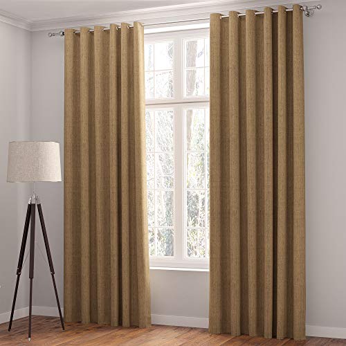 Curtains Faux Linen, Thermal Insulated, 3 Pass 100 % Blackout Eyelet Curtains, (2 Panels) Window Curtains/Panels/Drapes - Image 2