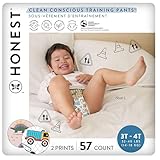The Honest Company Clean Conscious Training Pants for Sensitive Skin, Hypoallergenic, Fragrance-Free, Rompin' & Stompin' Diggin' It, Size 3T/4T (32-40 lbs), 57 Count