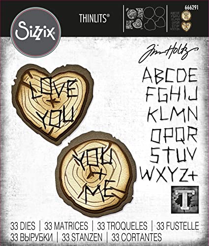 Kit de découpes Thinlits tranches en bois par Tim Holtz 33 pcs - 5