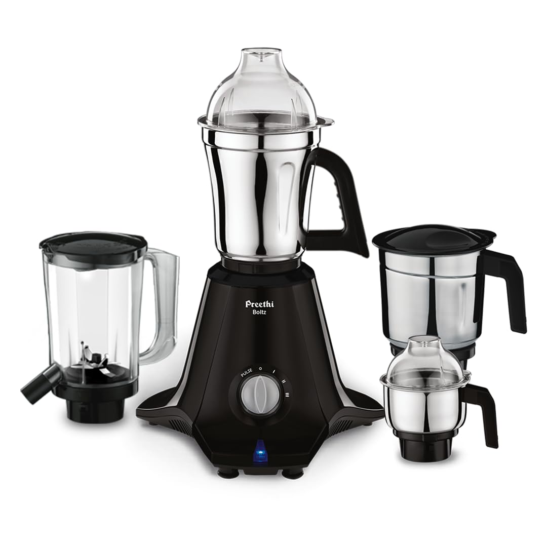 Preethi Boltz Mixer Grinder for Kitchen | 4 Jars 1000W Mixie| 3 Stainl