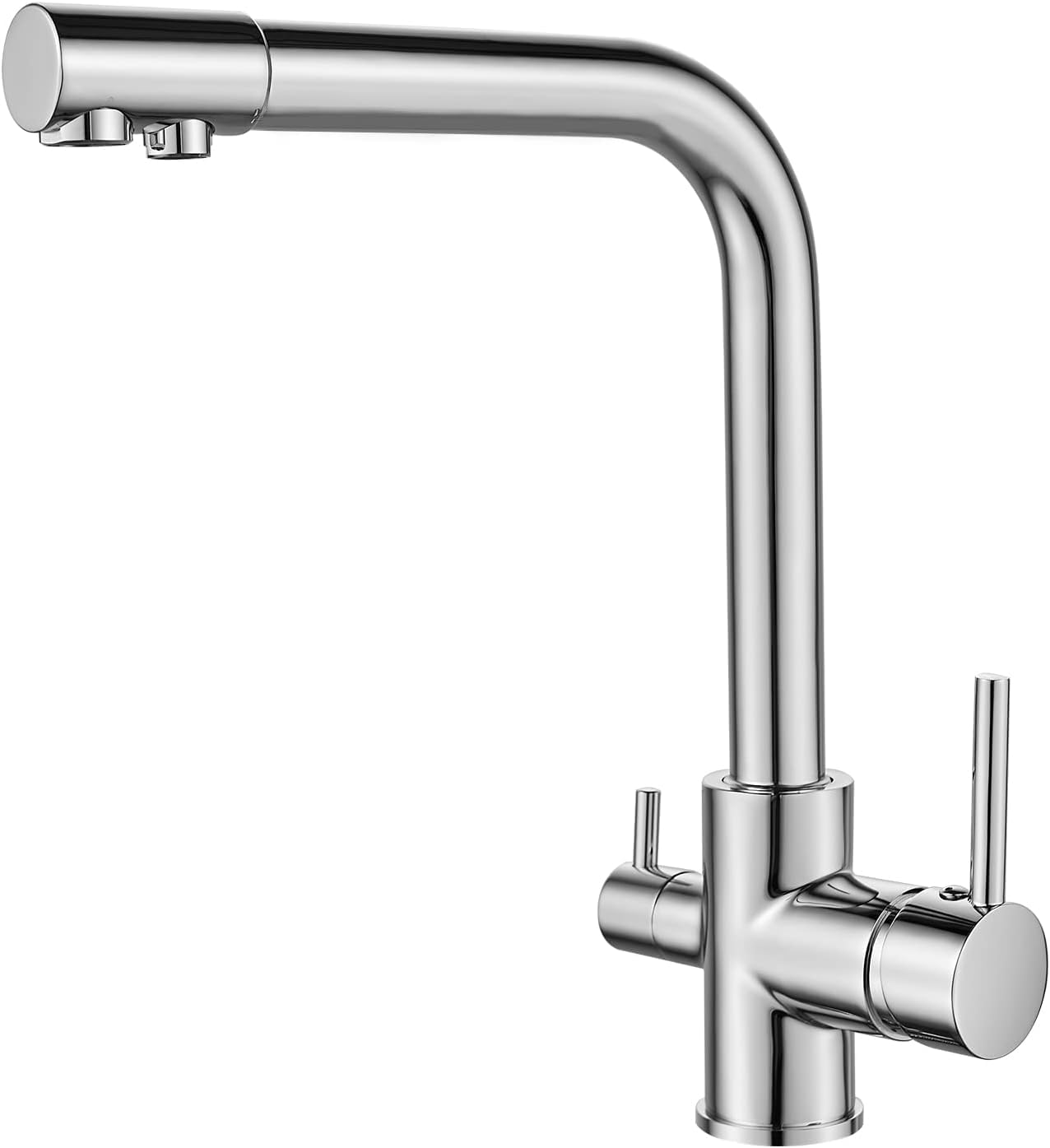 Robinet de cuisine 3 voies pour éliminer les bouteilles plastique grâce au filtre à eau intégré