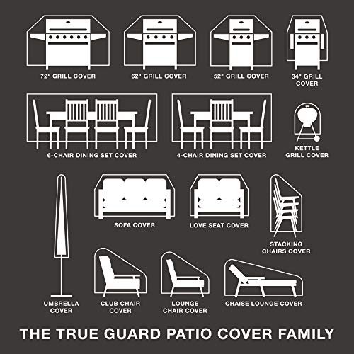 True Guard Grill Water Resistant Heavy Duty Patio Furniture Covers, Fade/Stain/Uv Resistant For Outdoor Patio Furniture, 600D Rip-Stop Brown 34In #TOP5