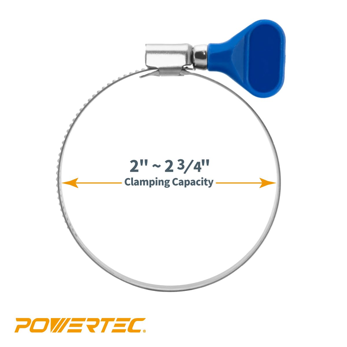 POWERTEC 70472 - Reductor de cono de manguera de 4 pulgadas a 2-1/2 pulgadas con abrazaderas de manguera de llave de 4 y 2-1/2 pulgadas, accesorio de recogida de polvo con 10 abrazaderas de manguera