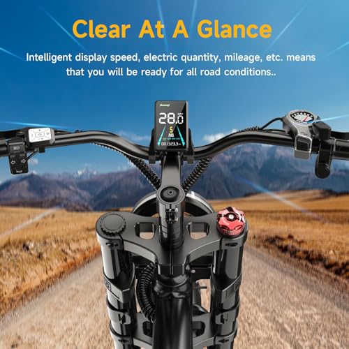 Image of High Power Electric Bike for Adults, 1500W-4000W Peak Ebike with UL Certified Battery, 20 inch Fat Tire Retro Scrambler Moped Style & Off-Road Electric Motorcycle, Full Suspension