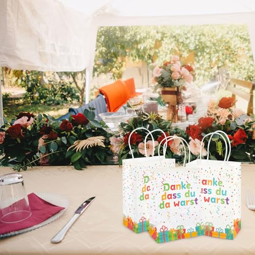 Geschenktüten Kindergeburtstag,12 Stück Geburtstagstüten Kinder mit Henkel,Geschenktüte Geburtstag,Kleine Mitgebsel Tüten für Kindergeburtstag, Hochzeit, Party (15 x 8 x 21 cm)