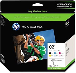 HP 02 | 6 Ink Cartridges with Photo Paper | Black, Cyan, Magenta