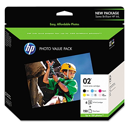 HP 02 | 6 Ink Cartridges with Photo Paper | Black, Cyan, Magenta