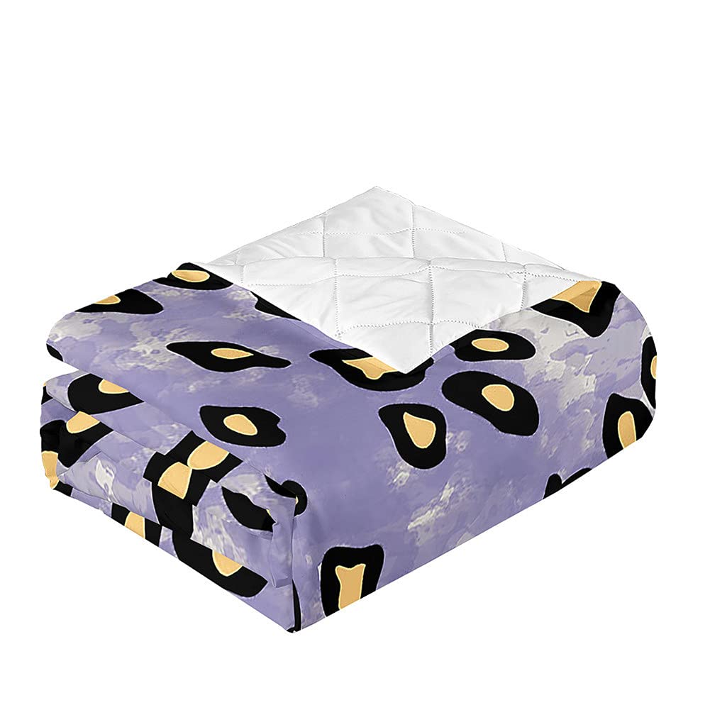 Dessus de lit violet clair matelassé motif léopard 3D microfibre Chickw1 230x280 cm
