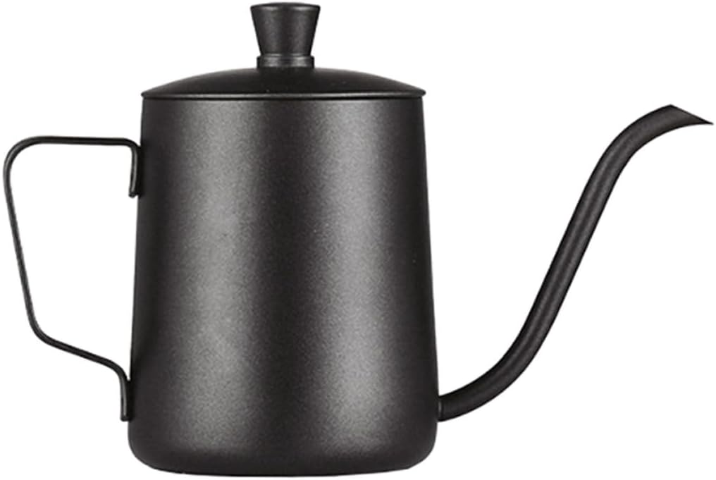 Stainless Steel Coffee Server 350ml Black Drip-Free Kettle for Home
