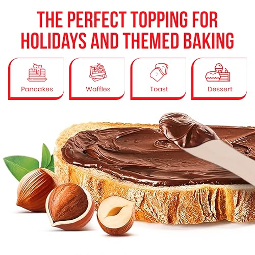 Nutella Mini Snack Pack – Perfect Portion Control (½ Oz, 80 Calories per Cup) – 4ourGoods Bundle Pack with 40 Eco-Friendly Wooden Spoons (40 Pack)