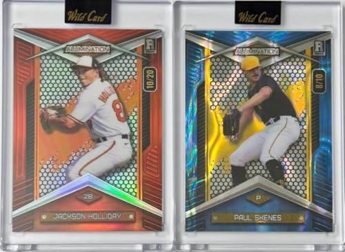 Jackson Holliday 10/20 & Paul Skenes 8/10 Wild Card Alumination Serial Numbered Prospect Baseball Card Lot – 2 Card Bundle