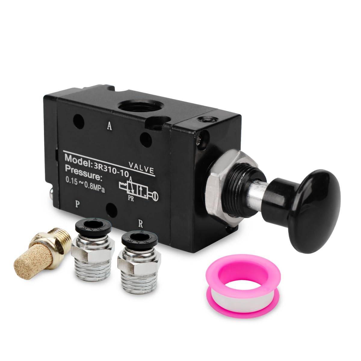 Pneumatisches Handhebel-Ventil 3/2-Wege – 3R310-10, 3/8" BSP, Druck 30–116 PSI, Manuell, Für Industrie & Maschinenbau