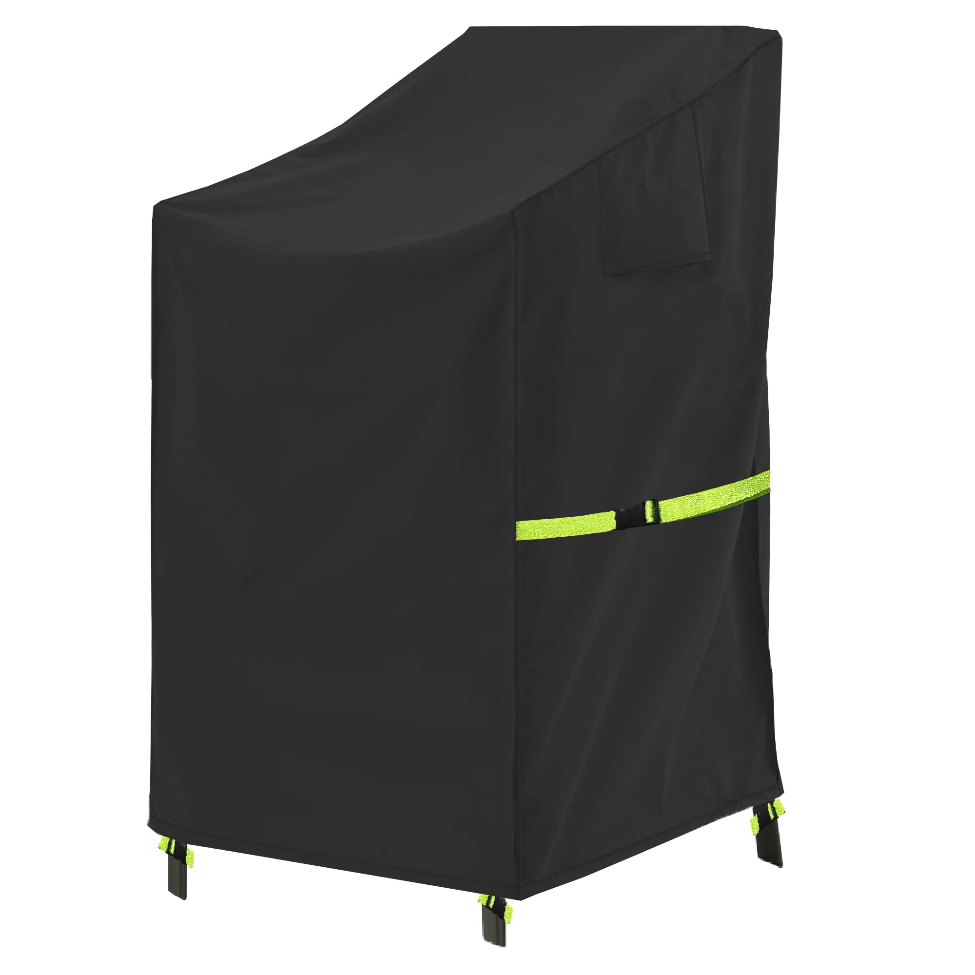 Housse de Protection pour Chaises de Jardin Empilables Imperméable, Tissu Oxford 600D, 71x91x80/120cm, Noir