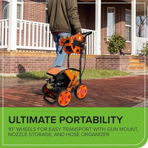Image of STARQ X Heavy-Duty High Pressure Washer, 3200W Induction Motor, 320 Bar, Brass-Coated Pump, 15M Hose Pipe, Multi-Nozzle Cleaning Machine for Home & Personal Use