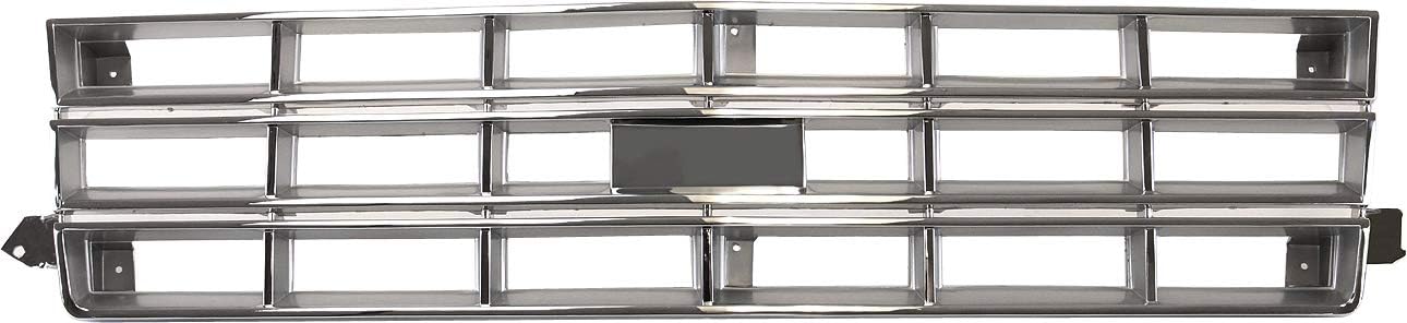 Garage-Pro Front Grille Assembly Kit For 1982-1990 Chevrolet S10, 1987-1990 Chevrolet Blazer, 1983-1990 Chevrolet S10 Blazer, Chevy Truck Accessories Chrome Shell Insert With Headlight Door