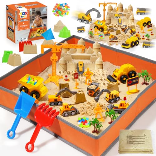 TOY Life 38-Piece Construction Sand Kit with Foldable Sandbox, Ages 3+ - image 9