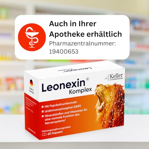 Leonexin Komplex I Für Löwenstarke Nerven 60 Kapseln I Mit Uridinmonophosphat (UMP) & Paprika I Kann Nervenstärke & Entspannung unterstützen I Mit Mineralstoffen & Vitanimen I Nervenkomplex