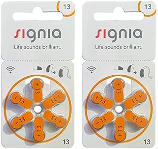 Signia FCS SIGNIA Hearing Aid Batteries Mercury (Free Size 13, 2 Strip Total 12 Batteries)