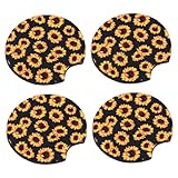 Amosfun 4 Piezas montaña Rusa del Coche tapete Antideslizante para Tazas Posavasos para Coche Coasters Colgador Tazas Almohadilla de Copa de Coche Estera de la Taza del Coche Neopreno