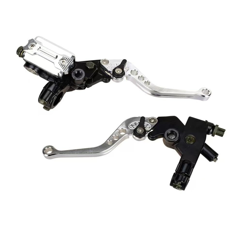 Kwukddkan Silvery Hydraulic Brake And Clutch Master Cylinder Lever Handle 22Mm Compatible With Motorcycle And Atv(Silvery)