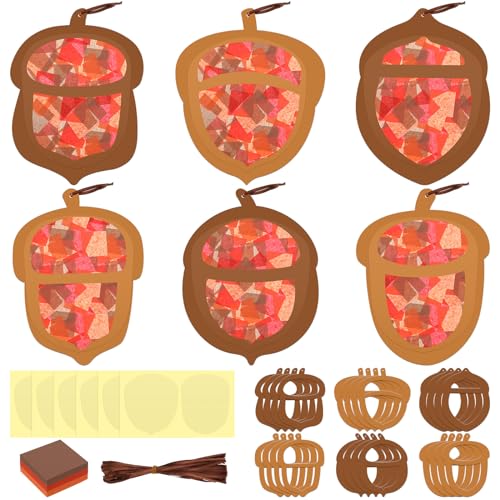Chiisong 24 Sets Fall Acorn Crafts Kit Back to School Fall DIY Crafts