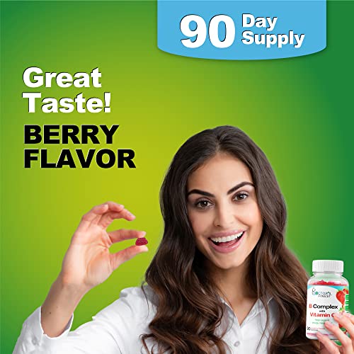Doctors Finest Vitamin B Complex Gummies, Vegan, Gmo-Free Gluten Free, Great Taste Natural Strawberry Flavor Gummy Vitamins, With 6 B Vitamins, Energy Support Dietary Supplement, For Adults 90 Gummies #TOP3