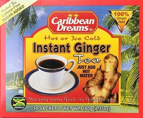 Caribbean Dreams Instant Ginger Tea, Pre-Sweetened, 10 Sachets (3 Pack)