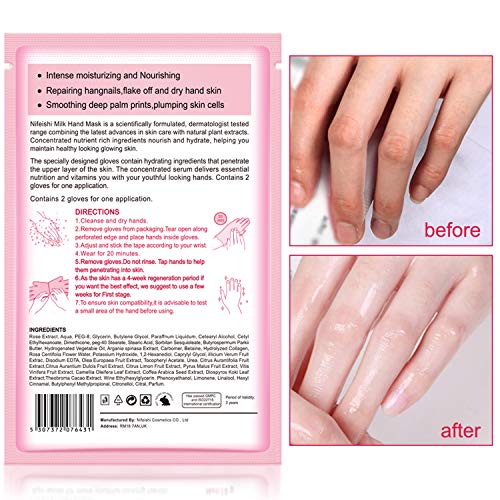 Hand Peel Mask, (5 Pack) Rose Moisturizing Gloves, Moisturizing Natural Therapy Gloves, Exfoliating Hand Peeling Mask For Dry Hands, Baby Soft Smooth Touch Hands, Repair Rough Skin For Men Women #TOP6