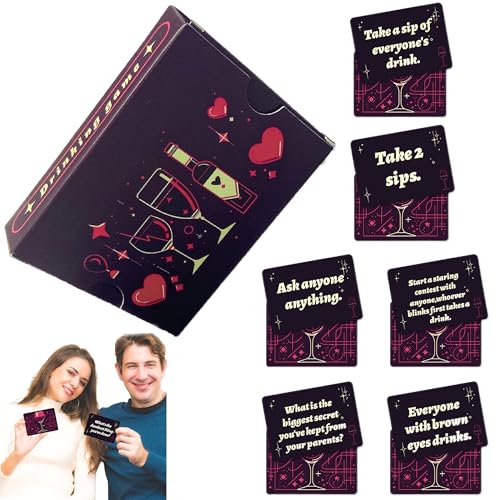 Syiyunran Jogos de cartas para adultos beber - 1 caixa, mesa adulto em inglês puzzle bebidas Gadgets jogo, presentes divertidos, para festa, beber, festas, reuniões e mais presente casal jogo