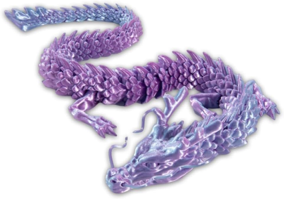 Dragon Imprimé En 3D Avec œuf – 4 Pièces, Articulé, PLA, Déco Voiture/bureau – Coloré
