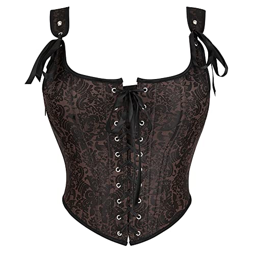 Vikodah Womens Lace Bustier Corset Tops Fits Crop for Women Fashion with Hook and Eye