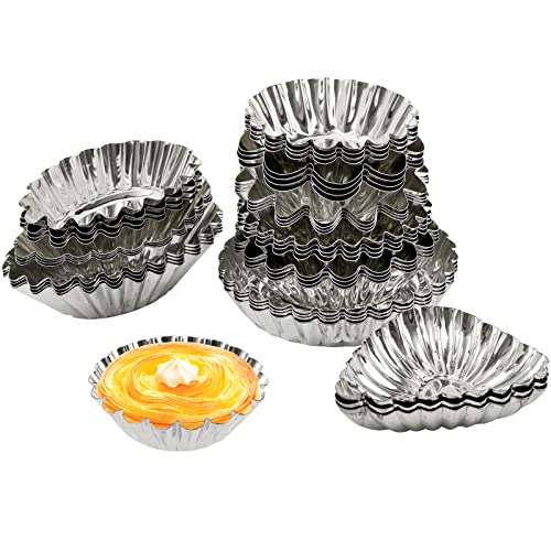 Dicunoy Set Of 36 Egg Tart Molds For Baking, Mini Tartlet Tins, Ensaymada Molder Filipino, Resuable Brioche Mold, Cupcake Cookie Baking Tool For Tart Shells, Mini Cake, Pudding, Muffin #TOP1