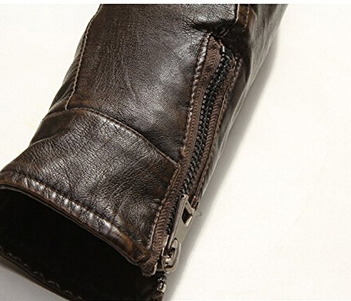 Image of chouyatou Men's Vintage Stand Collar Pu Leather Jacket