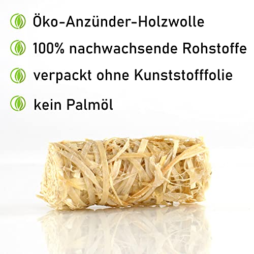 Finnas 10 kg Holzwolle Premium Anzündwolle Anzünder Kaminanzünder (ca. 800 Stück) Grillanzünder Öko Ofenanzünder aus Holz und Wachs Feueranzünder Kamin Holzanzünder Ofen... – Bild 4