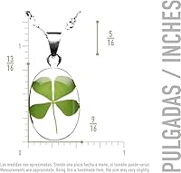 Vista 3 de TAMI Collar de plata con flor prensada (4 Leaf Clover)